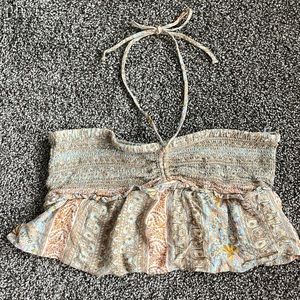 American Eagle Bohemian Cropped Halter Top Size M